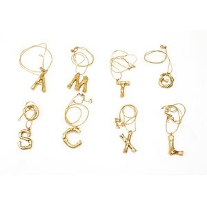 24k Gold Plated Initial Letter Pendant Necklace